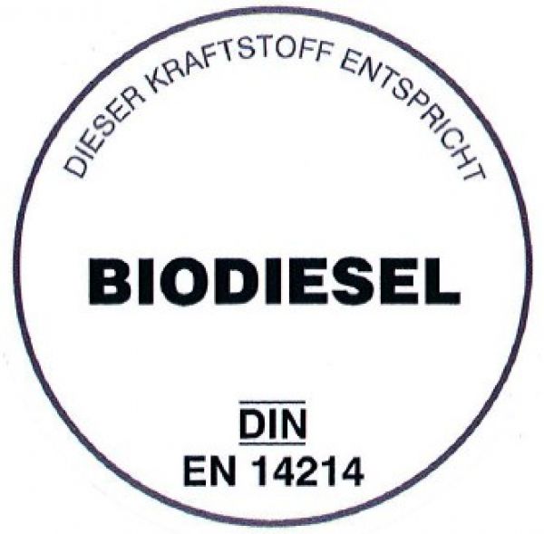 Biodiesel-Aufkleber